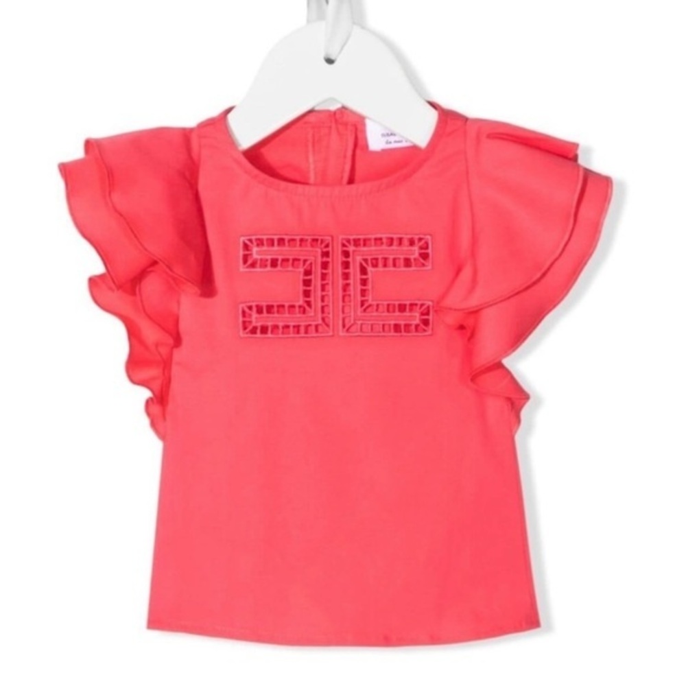 ELISABETTA FRANCHI LA MIA BAMBINA RUFFLE-SLEEVE BLOUSE
